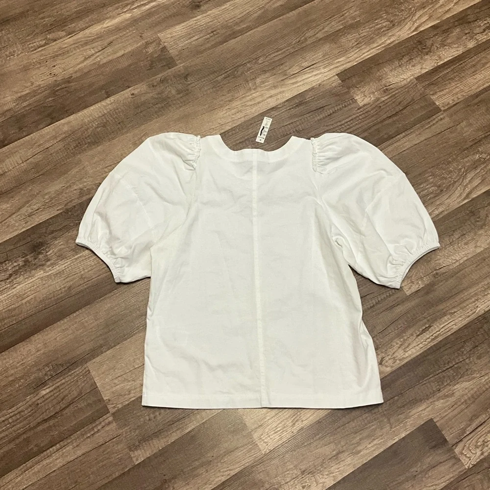 Madewell Womens  100% Cotton Puff-Sleeve Tee NT331 Size Small In White NWT